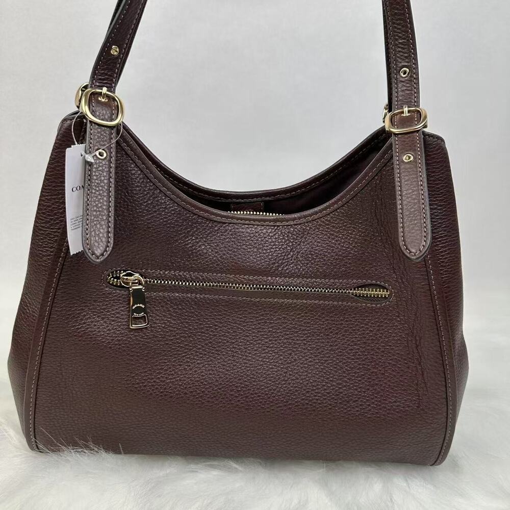 Coach Erin Shoulder Bag In pebble Leather In Gold/Maple CAQ86 NWT - Picture 4 of 8